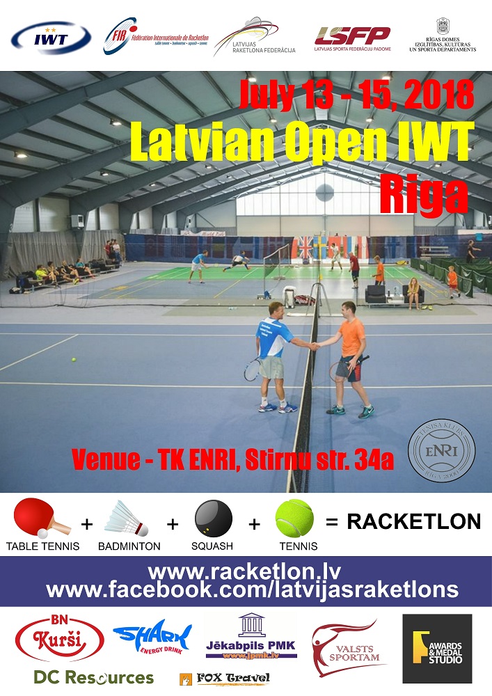 "IWT Latvian Open 2018" Raketlonā