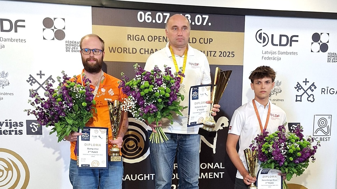 Noslēdzies Pasaules kausa posms 100 lauciņu dambretē “Rīga Open 2025”