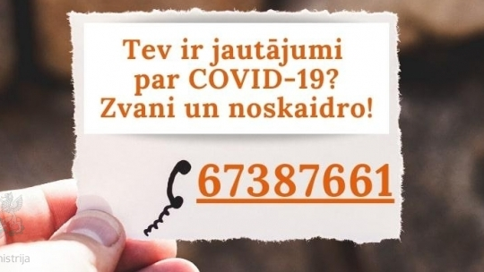 Atbildīgo iestāžu informatīvie tālruņi konsultācijām un padomiem iedzīvotājiem