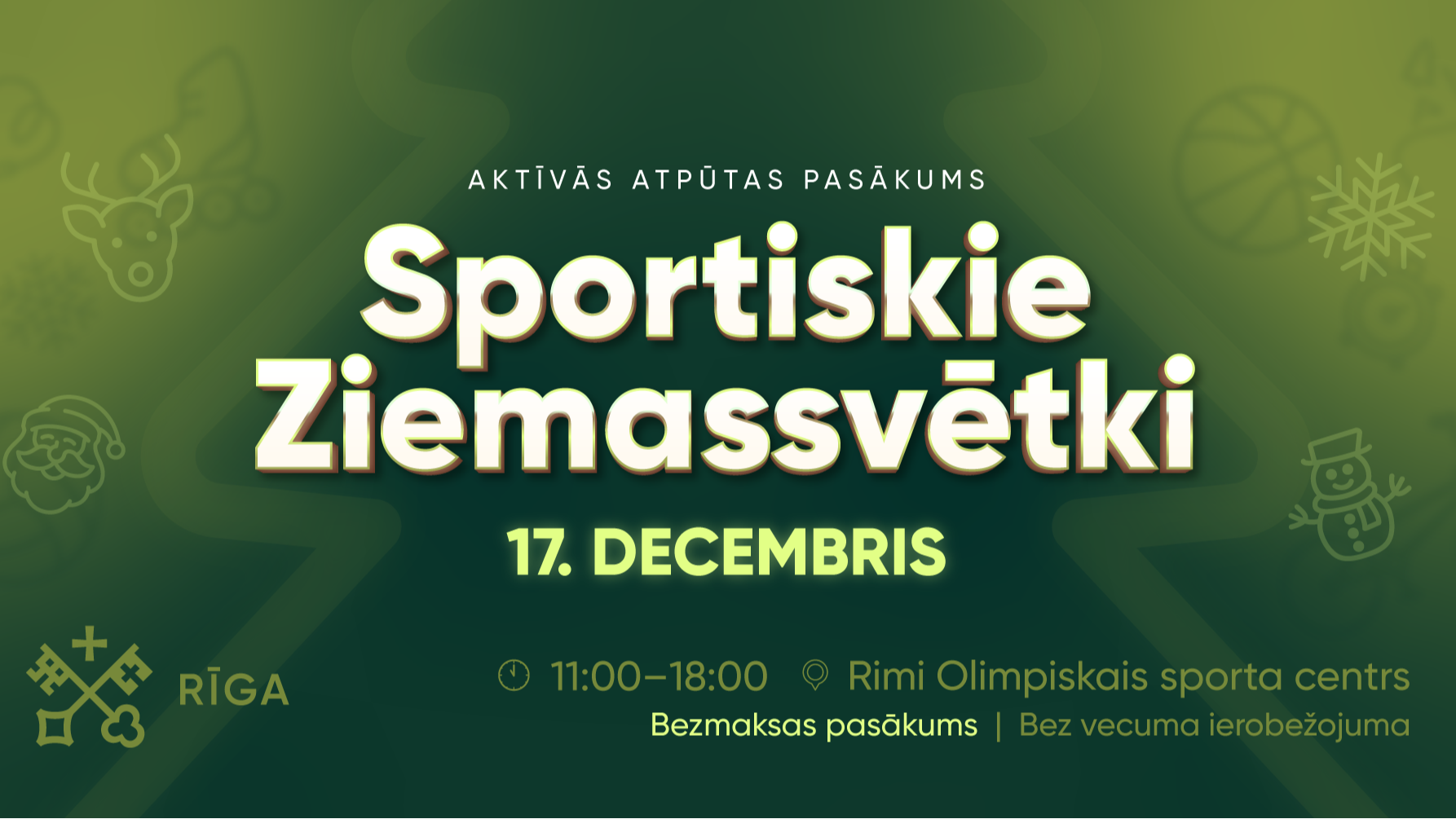 17. decembrī “Rimi Olimpiskajā centrā” notiks interesantais pasākums “Sportiskie Ziemassvētki”