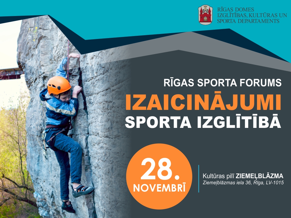 Notiks Rīgas sporta forums “Izaicinājumi sporta izglītībā”