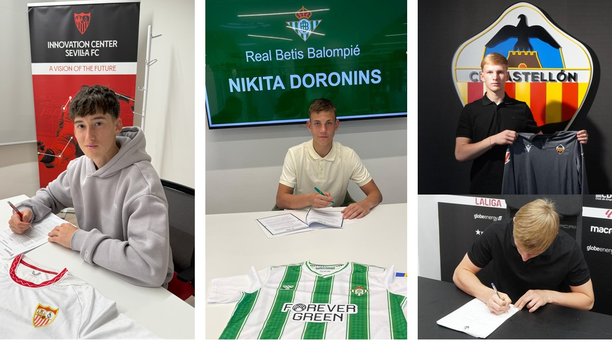 Rīgas Futbola skolas audzēkņi paraksta profesionālus līgumus ar Spānijas futbola akadēmijām