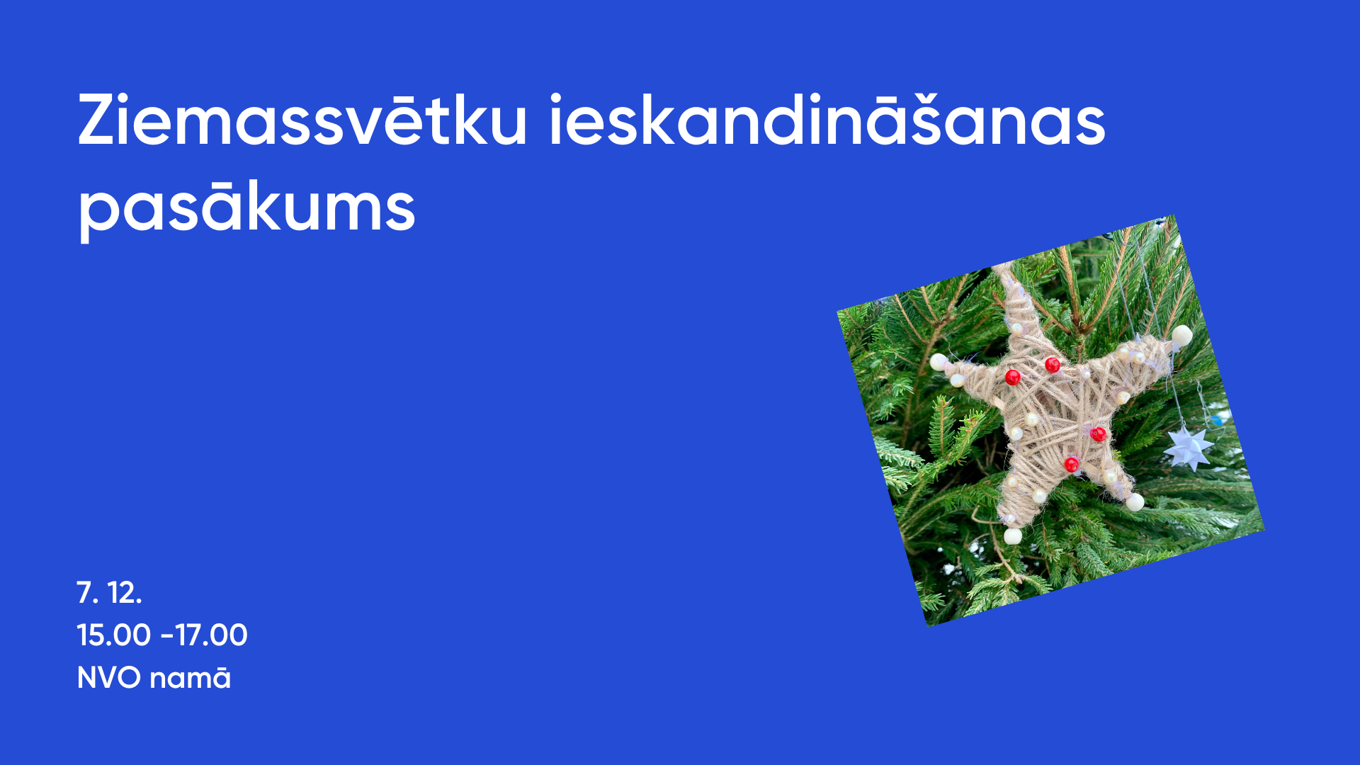 Aicinām uz Ziemassvētku ieskandināšanas pasākumu NVO namā