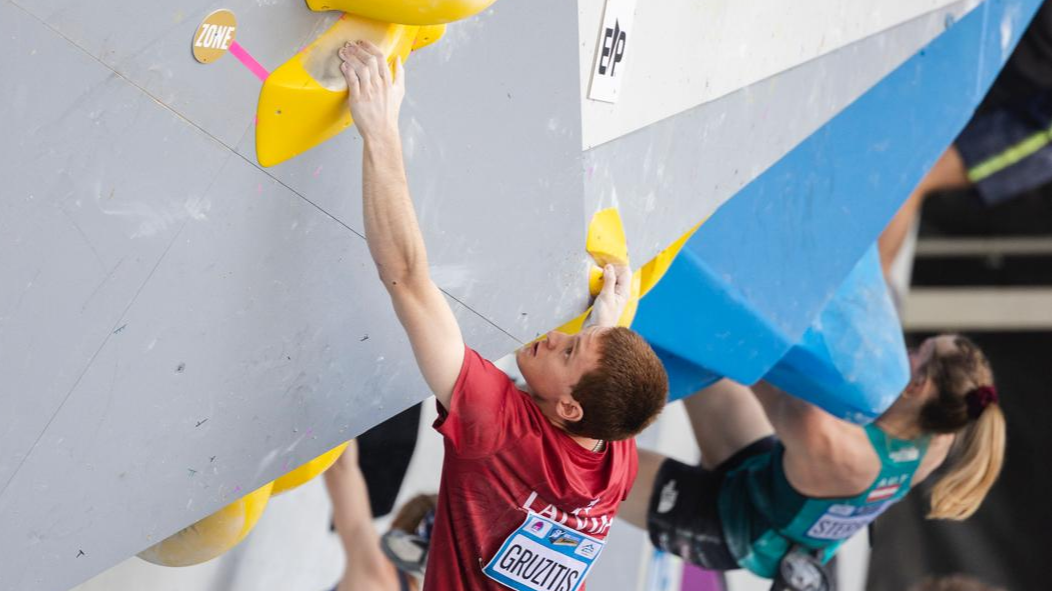 Edvardam Gruzītim 5. vieta Eiropas čempionātā boulderinga disciplīnā, Šveicē