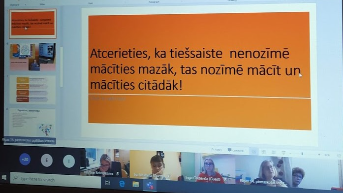 Pirmsskolas pedagogu tiešsaistes tikšanās